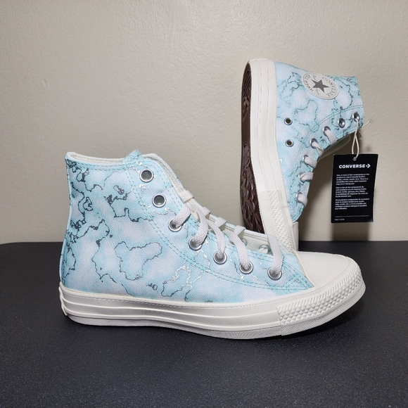 Converse CTAS HI All Star High Top Light Dew Blue Women Canvas Sneakers Size 7.5 - Picture 10 of 11